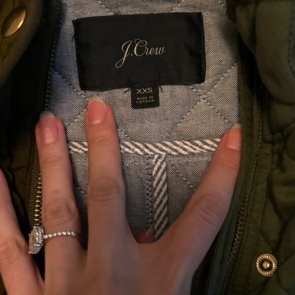 Green J Crew Quilted Military Jacket - Picture 4 of 4